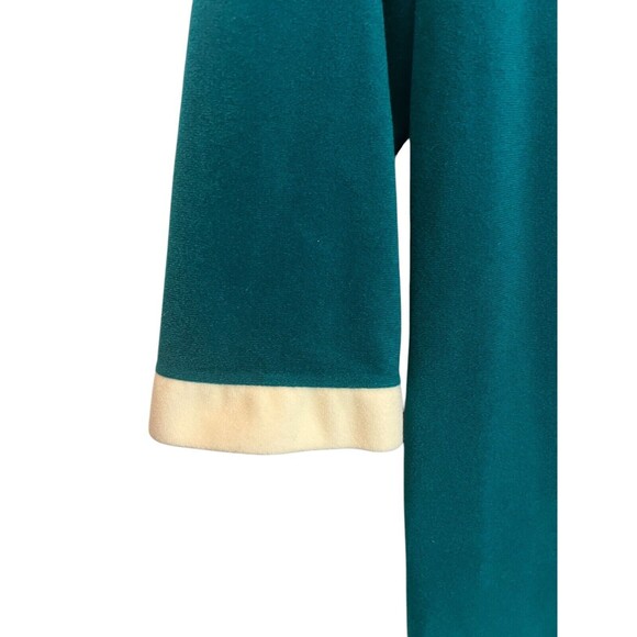 Vintage 70s Long Colorblock JC Penney Kaftan Robe Size 14 Teal Modest Grandma - Picture 3 of 7